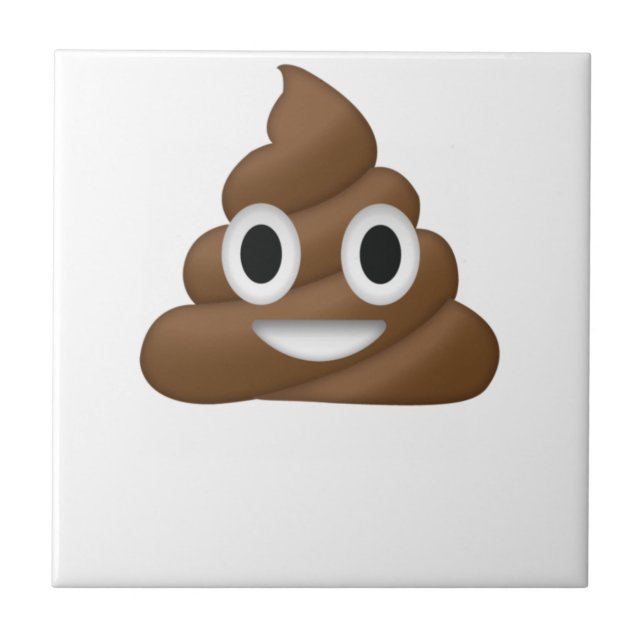 Cute Poop Emoji Ceramic Tile (Front)