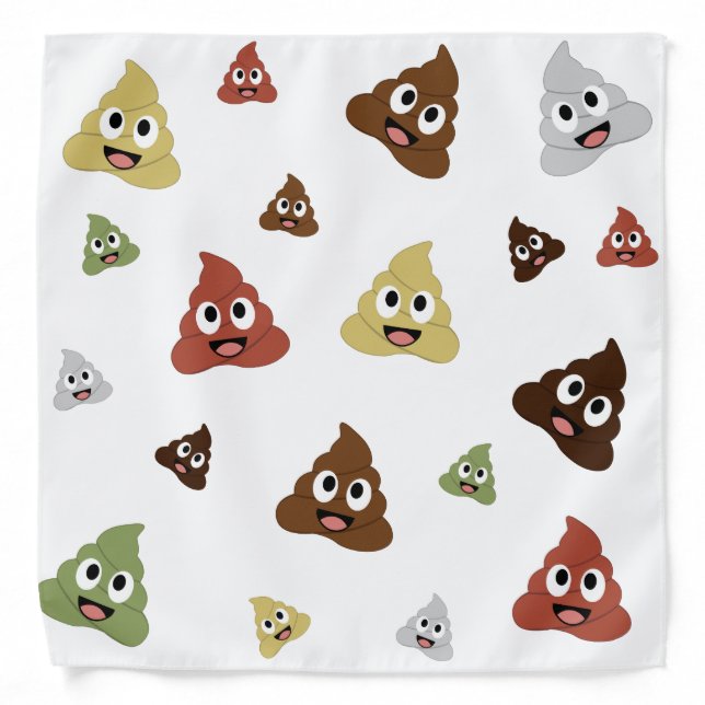 Cute Poop emoji funny gift ideas Bandana (Front)
