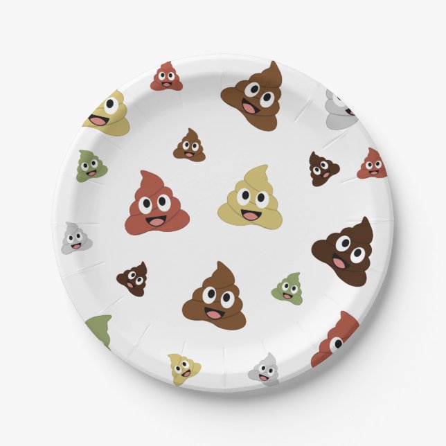 Cute Poop emoji funny gift ideas Paper Plates (Front)