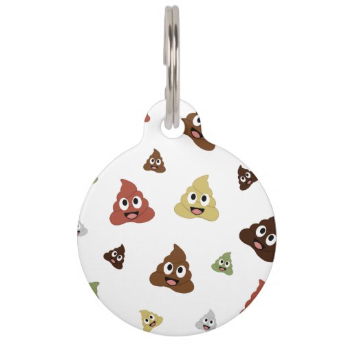 Cute Poop emoji funny gift ideas Pet ID Tag