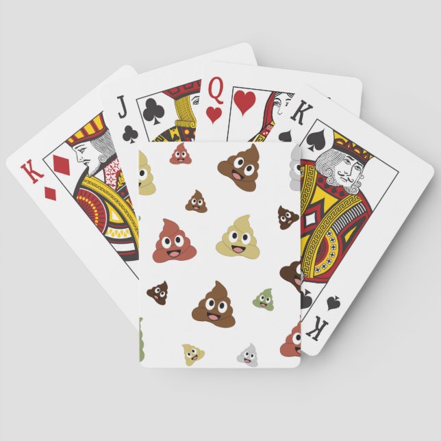 Cute Poop emoji funny gift ideas Poker Cards (Back)