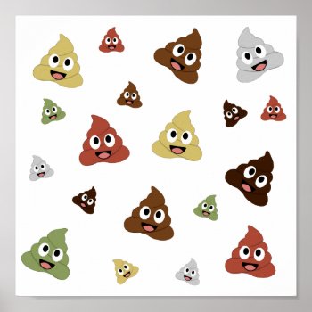 Cute Poop Emoji Funny Gift Ideas Poster by ShawlinMohd at Zazzle