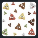 Cute Poop emoji funny gift ideas Square Sticker<br><div class="desc">Cute Poop emoji funny gift ideas</div>