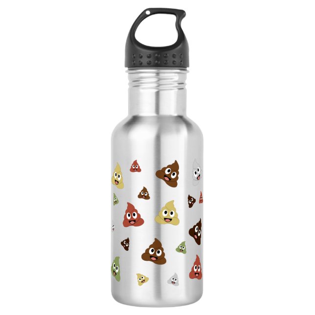 Cute Poop emoji funny gift ideas Stainless Steel Water Bottle (Front)
