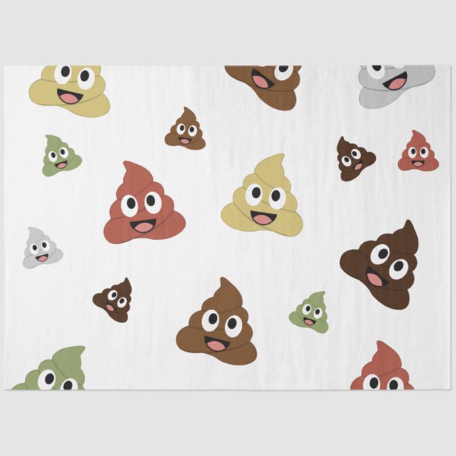 Cute Poop emoji funny gift ideas Tissue Paper (Front)