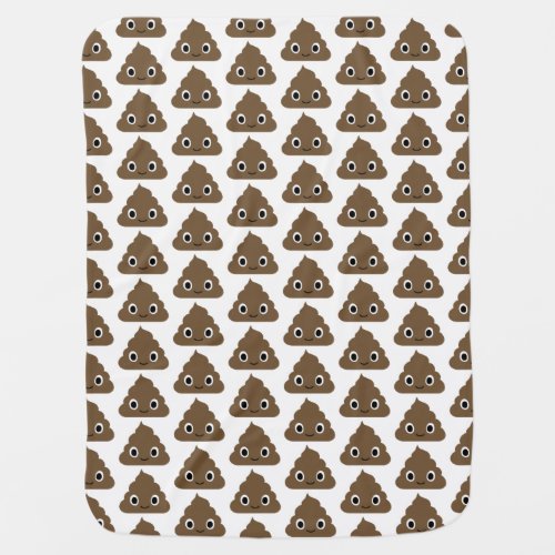 Cute Poop Emoji Pattern _ Adorable Smiling Doody Swaddle Blanket