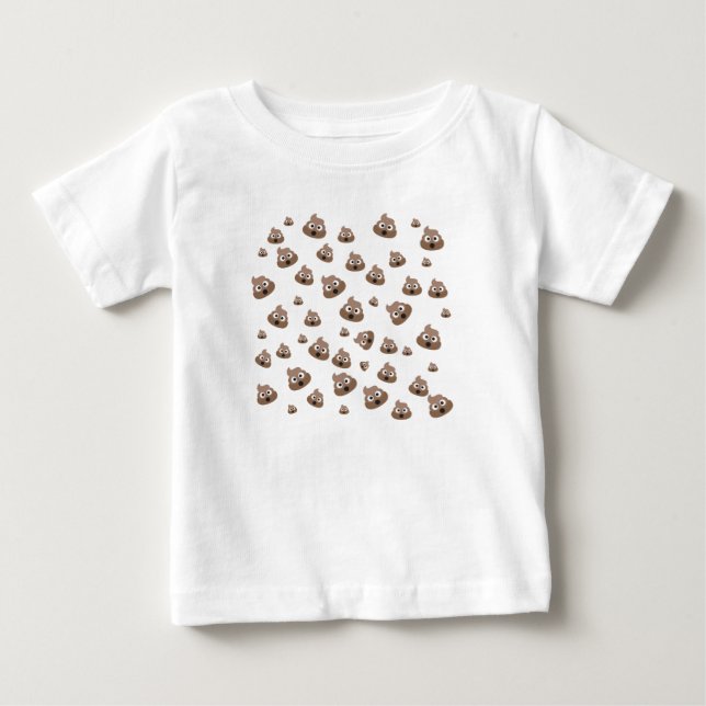 Cute Poop Emoji Pattern Baby T-Shirt (Front)
