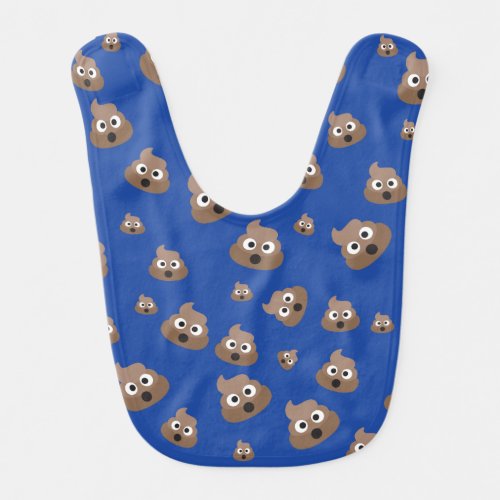 Cute Poop Emoji Pattern Bib