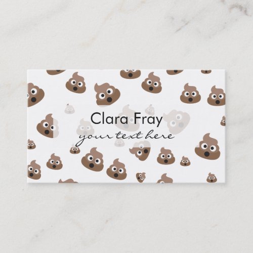 Cute Poop Emoji Pattern Business Card