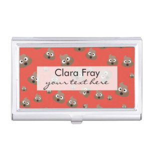 Cute Poop Emoji Pattern Business Card Holder