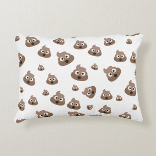 Cute Poop Emoji Pattern Decorative Pillow