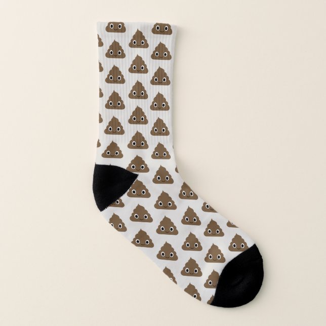 Cute Poop Emoji Pattern | Happy Doodie Socks (Left Inside)
