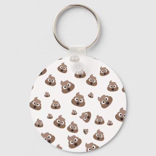 Cute Poop Emoji Pattern Keychain