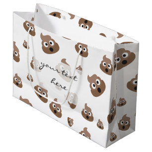 Cute Poop Emoji Pattern Large Gift Bag