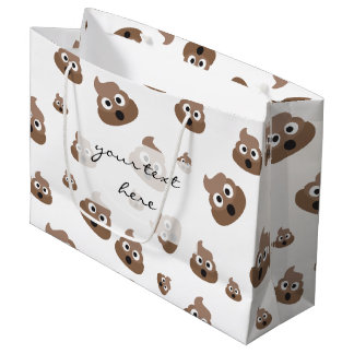 Cute Poop Emoji Pattern Large Gift Bag