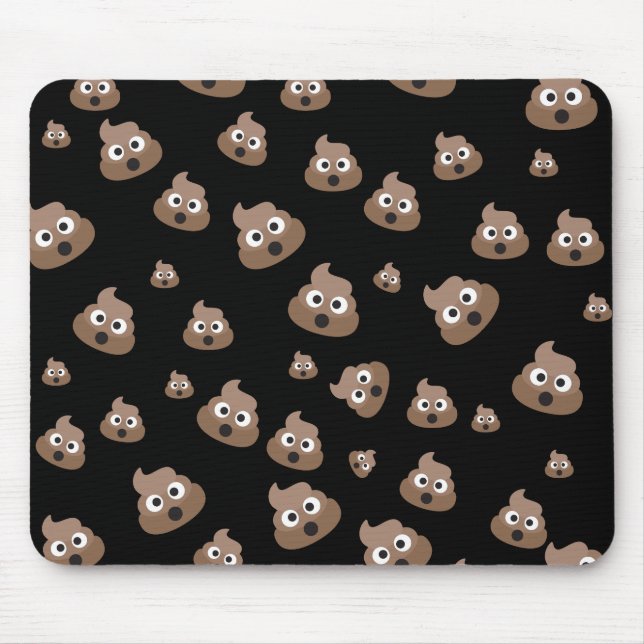 Cute Poop Emoji Pattern Mouse Pad (Front)