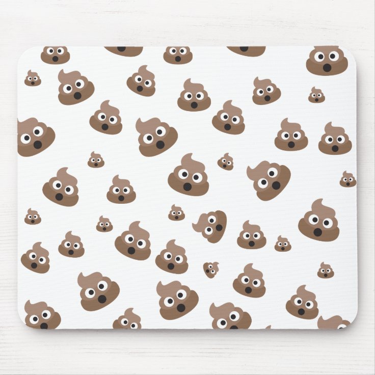 Cute Poop Emoji Pattern Mouse Pad Zazzle