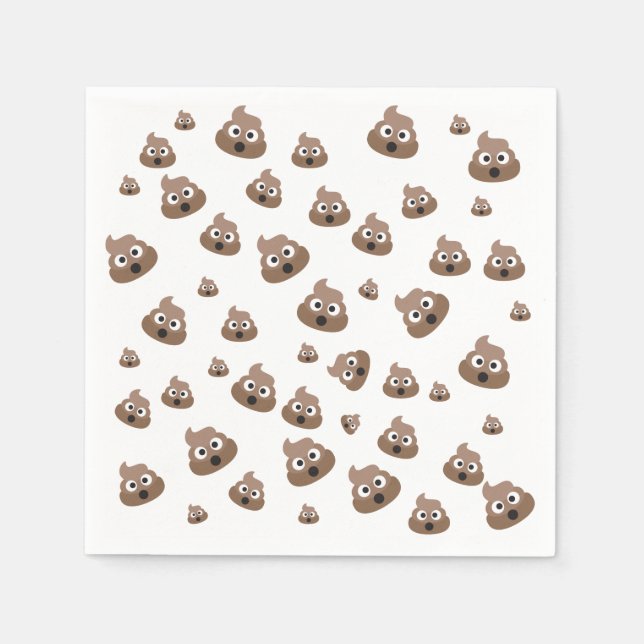 Cute Poop Emoji Pattern Paper Napkins (Front)