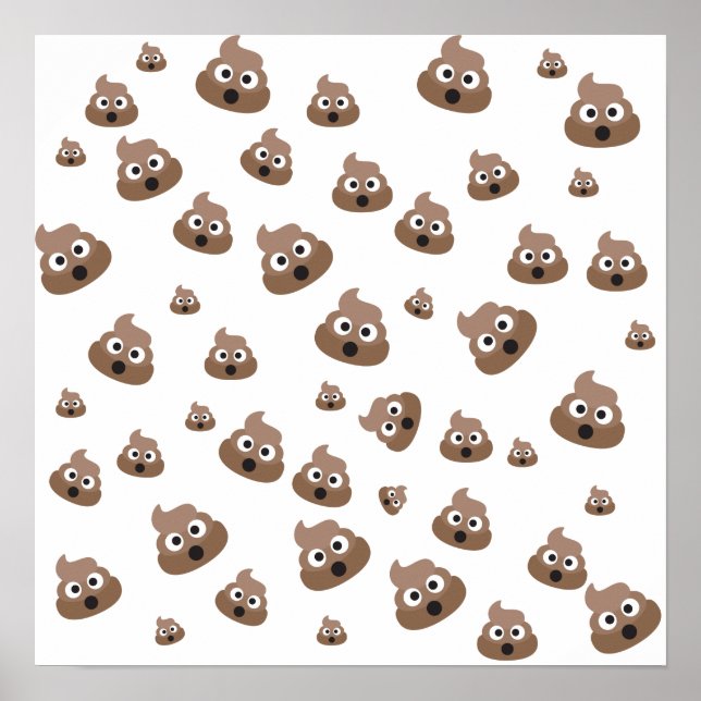 Cute Poop Emoji Pattern Poster (Front)