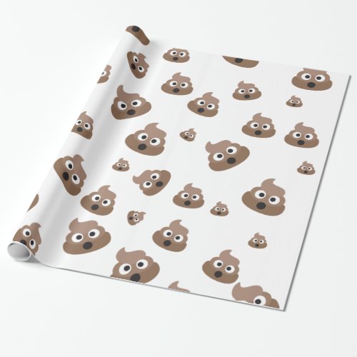 Cute Poop Emoji Pattern Wrapping Paper