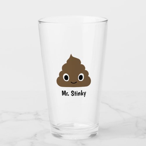 Cute Poop Emoji Personalized Happy Pile of Crap Glass