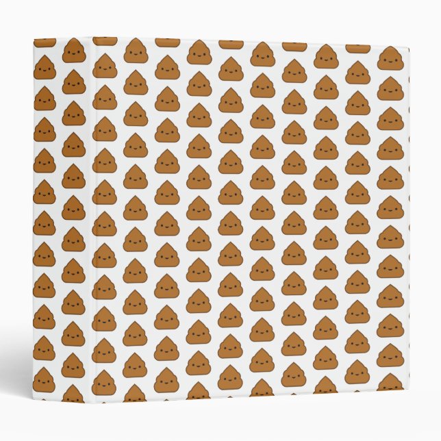 Cute Poop Pattern 3-Ring Binder (Front/Spine)