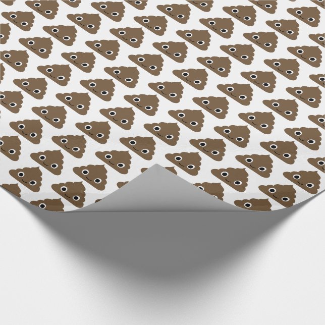 Cute Poop Pattern - Adorable Piles of Doo Doo Wrapping Paper (Corner)