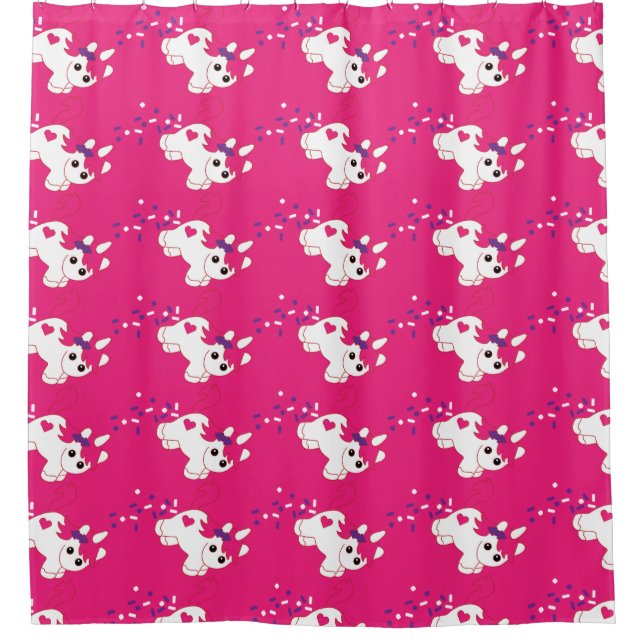 Cute Pooping Unicorn Decor   Shower Curtain (Front)