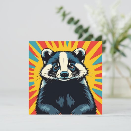 Cute Pop Art Badger Blank (Standing Front)