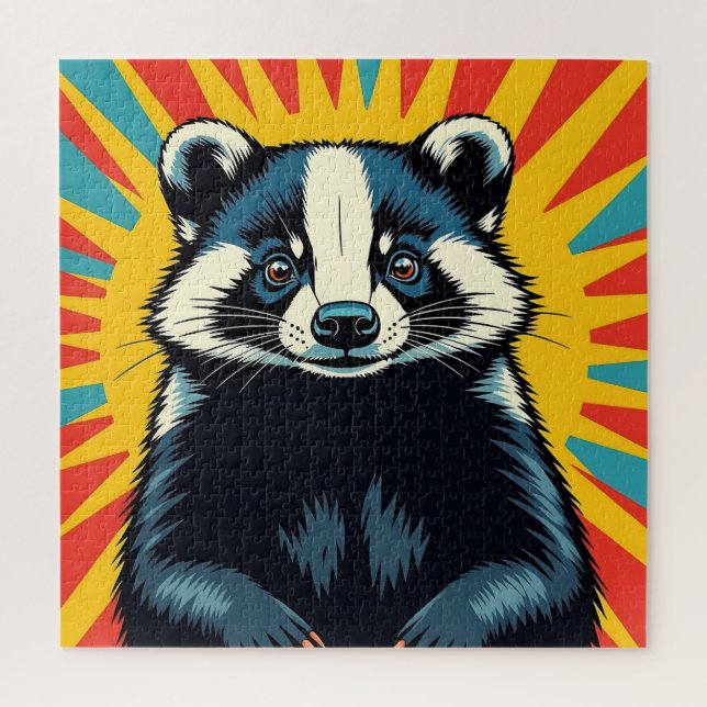 Cute Pop Art Badger Jigsaw Puzzle (Vertical)