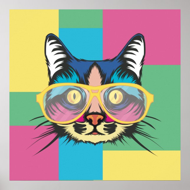 Cute Pop Art Cat Poster (Front)