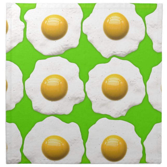 Cute pop art eggs on lime green background napkin (Front)