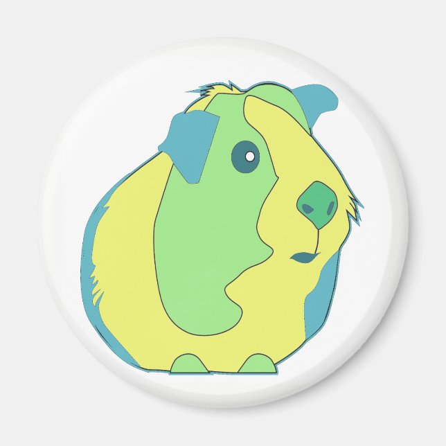 Cute Pop Art Guinea Pig Magnet (Front)