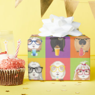 Cute Pop-Art Guinea Pig Wrapping Paper