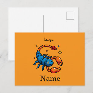 Cute Pop Art Scorpio Zodiac Sign Horoscope Holiday Postcard
