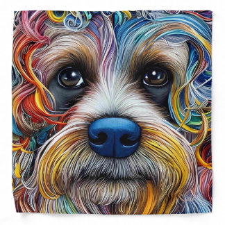 Cute Pop Art Terrier Bandana
