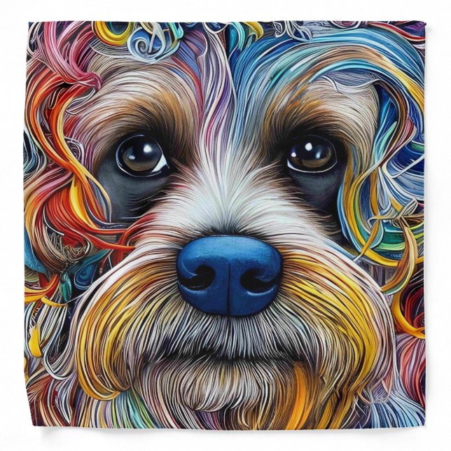Cute Pop Art Terrier   Bandana (Front)