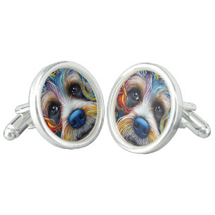 Cute Pop Art Terrier   Cufflinks