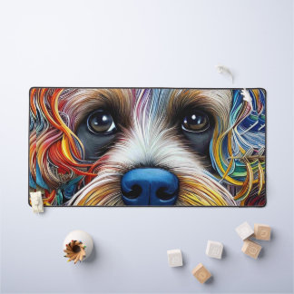 Cute Pop Art Terrier   Desk Mat