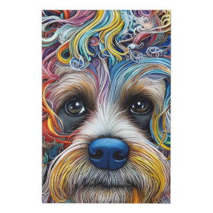 Cute Pop Art Terrier Faux Canvas Print