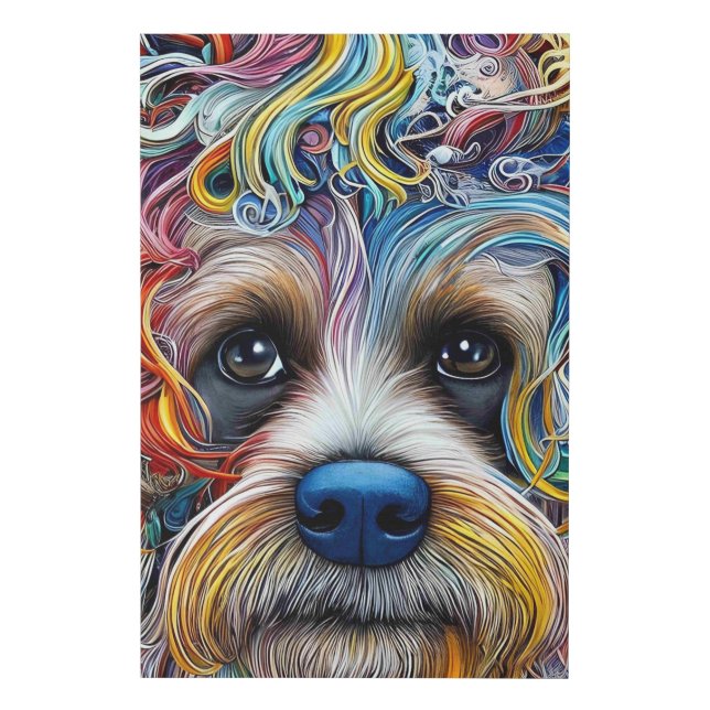 Cute Pop Art Terrier   Faux Canvas Print (Front)