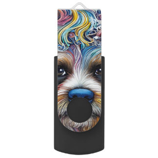 Cute Pop Art Terrier   Flash Drive