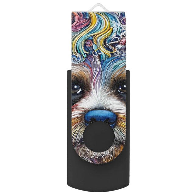Cute Pop Art Terrier   Flash Drive (Front Vertical)