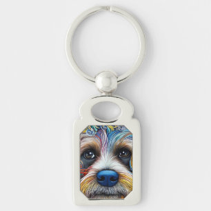 Cute Pop Art Terrier   Keychain
