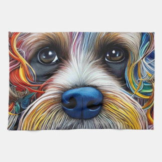 Cute Pop Art Terrier   Kitchen Towel