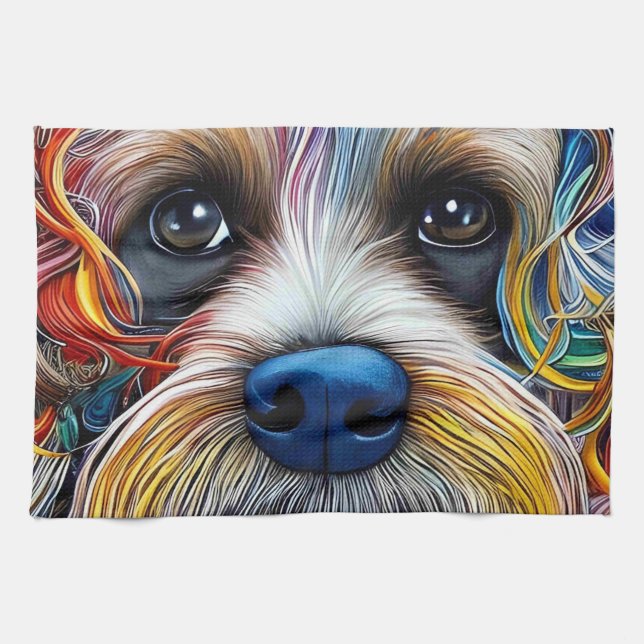 Cute Pop Art Terrier   Kitchen Towel (Horizontal)