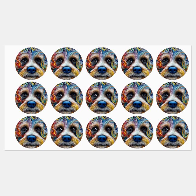 Cute Pop Art Terrier   Labels (Sheet)