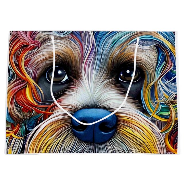 Cute Pop Art Terrier   Large Gift Bag (Front)