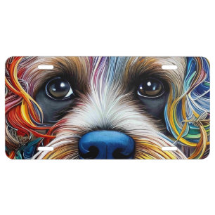 Cute Pop Art Terrier   License Plate