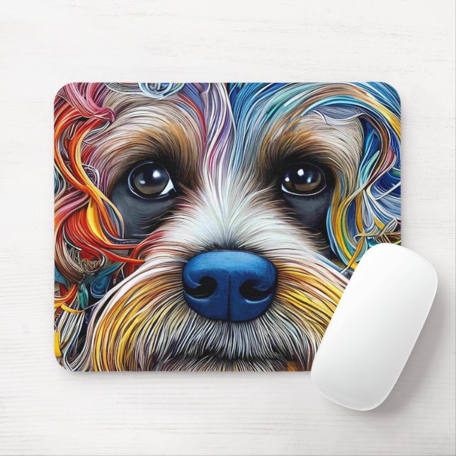 Cute Pop Art Terrier   Mouse Pad (With Mouse)